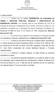 COOP.-SERV.-PUB-183x300 La Cooperativa de Agua recibio la certificacion de subsistencia del Ministerio de Desarrollo Productivo